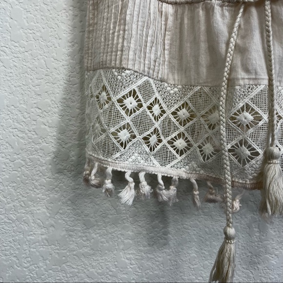 FCUK Fringe Pleated V Neck Waisted Tank - Picture 3 of 8